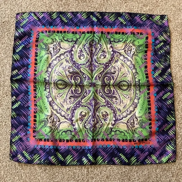 Etro Silk Scarf/Pocket Scarf Vintage EUC - Picture 2 of 5